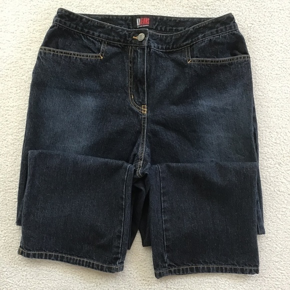 NY JEANS NEW YORK & COMPANY SIZE 8 CAPRI BLUE JEANS - Picture 2 of 7